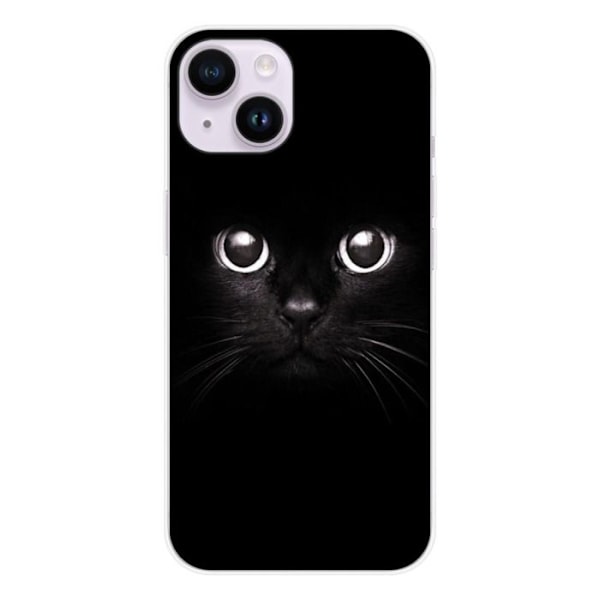 Tryckt silikonfodral som är kompatibelt med Apple iPhone 14 Cat Eyes Transparent