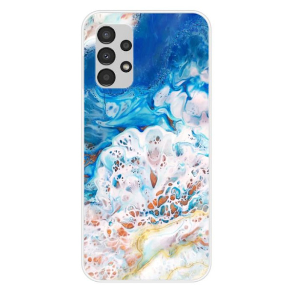 Silikonfodral - Kompatibel med Samsung Galaxy A13 4G - oceanmarmor design Transparent