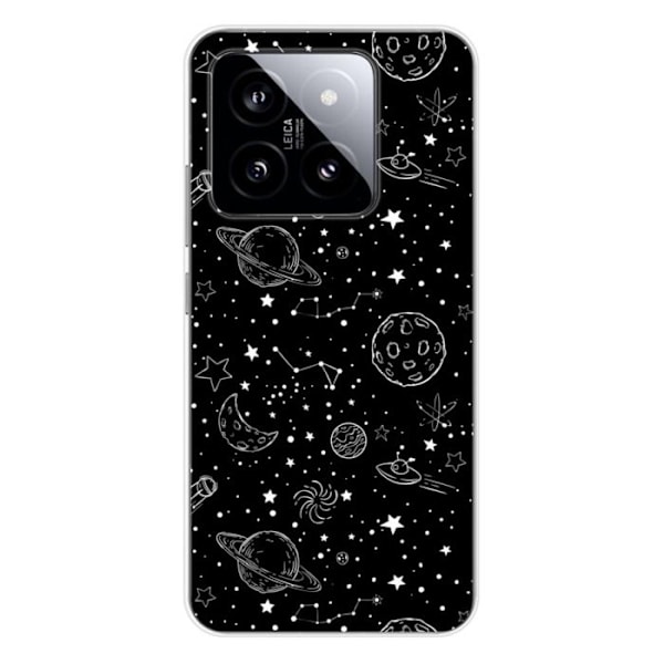 Siliconfodral - Kompatibel med Xiaomi 14 - design galaxritning Transparent