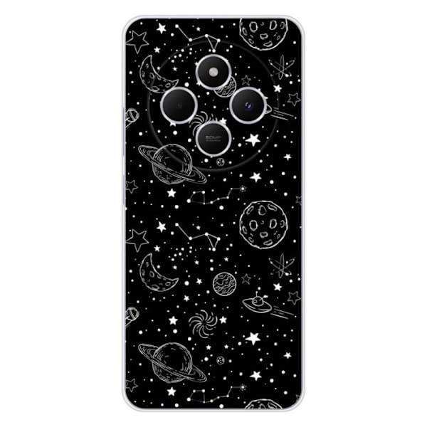 Siliconecase med tryck - 1001 skal - Xiaomi Redmi 14C 4G - Galaxy Draw-mönster - Optimal skydd - Flexibel Transparent