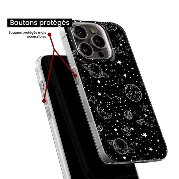 Siliconfodral - Kompatibel med Samsung Galaxy S23 Plus - design galaxritning Transparent