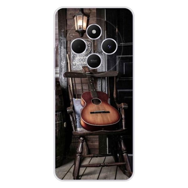 Silicone Case Tryckt - 1001 Fodral - Xiaomi Redmi 14C 4G - Gitarmotiv - Optimal Skydd - Mjuk Transparent