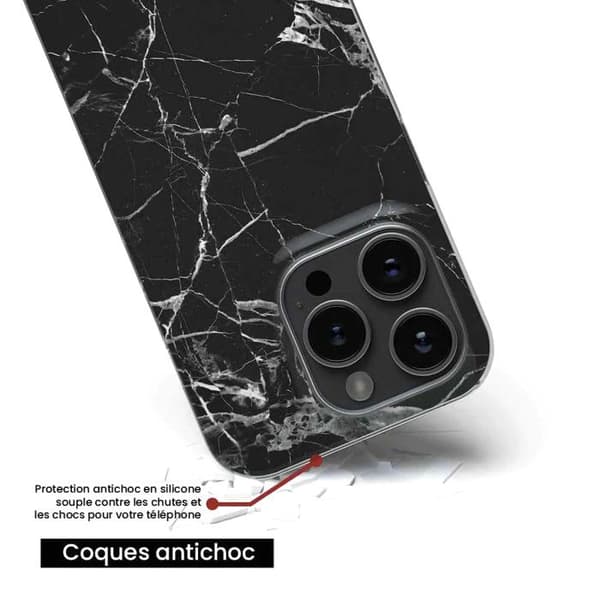 Silikonskal - Kompatibel med Apple iPhone 14 Plus - design marmor svart Transparent