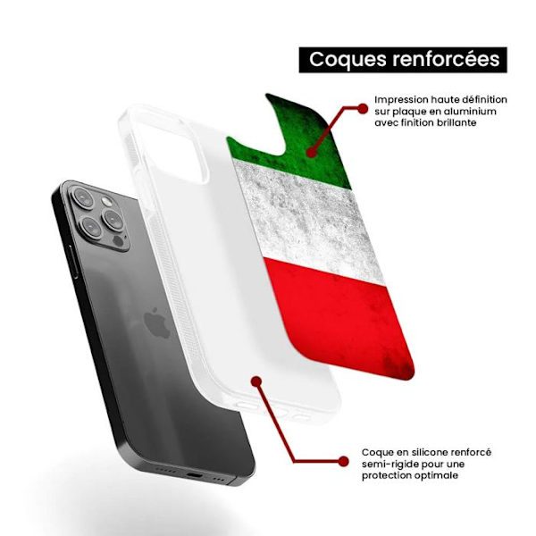 Siliconeförstärkt tryckt skal kompatibelt med Samsung Galaxy S23 FE Italiens flagga Transparent