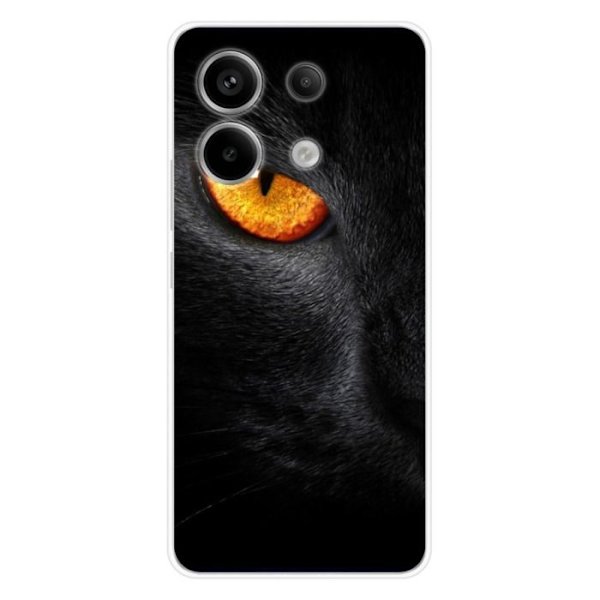 Silikonfodral - Kompatibel med Xiaomi Redmi Note 13 Pro 5G - design med leopardögon Transparent