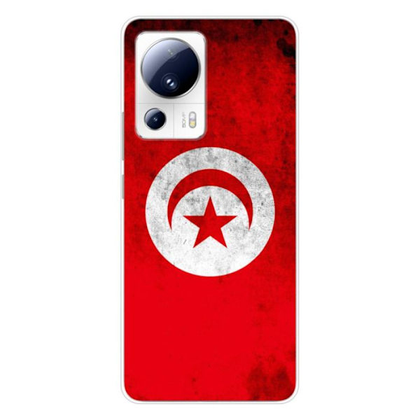 Siliconfodral - Kompatibel med Xiaomi 13 Lite - design med tunisiska flaggan Transparent
