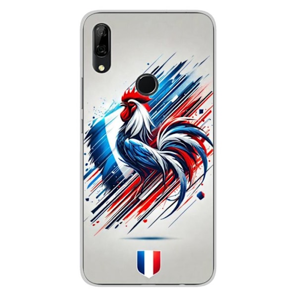 Tryckt silikonfodral som är kompatibelt med Huawei P Smart Z French Rooster Transparent