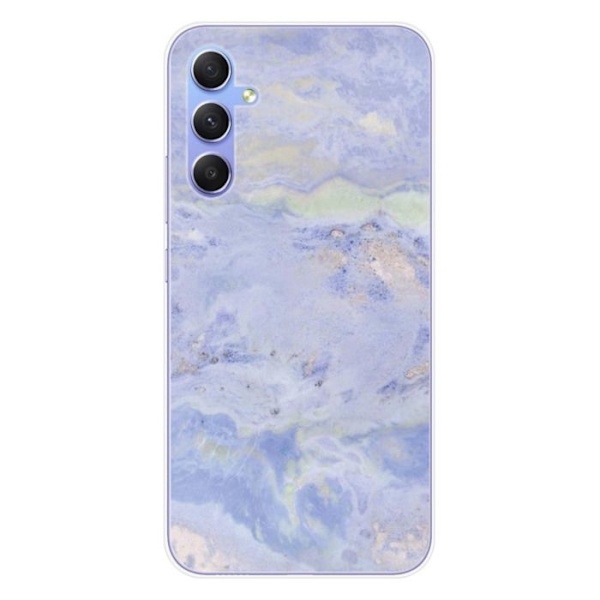 Silicone-skal - Kompatibel med Samsung Galaxy A34 5G - design i blå marmor Transparent