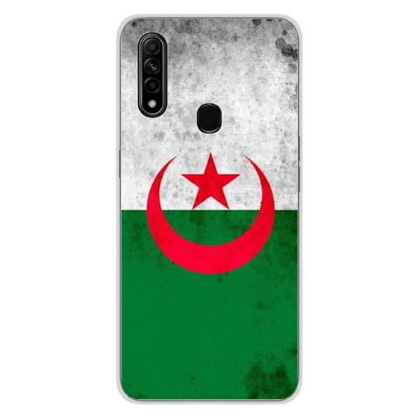 Tryckt silikonfodral kompatibelt med Oppo A31 Algeriets flagga Transparent