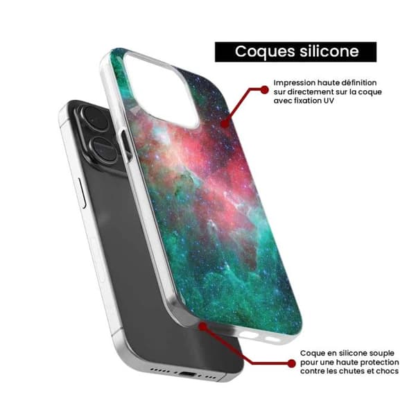 Siliconfodral - Kompatibel med Apple iPhone 15 Plus - nebulös design Transparent