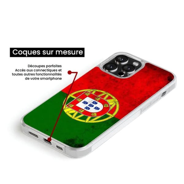 Förstärkt Silikonskal - 1001COQUES - Galaxy S24 Plus - Portugals Flagga - Stötsäker - Blanktryck Transparent