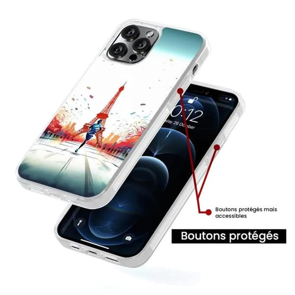 Förstärkt silikonskal med tryck kompatibelt med Apple iPhone 16 Pro Max Olympiska spelen Transparent