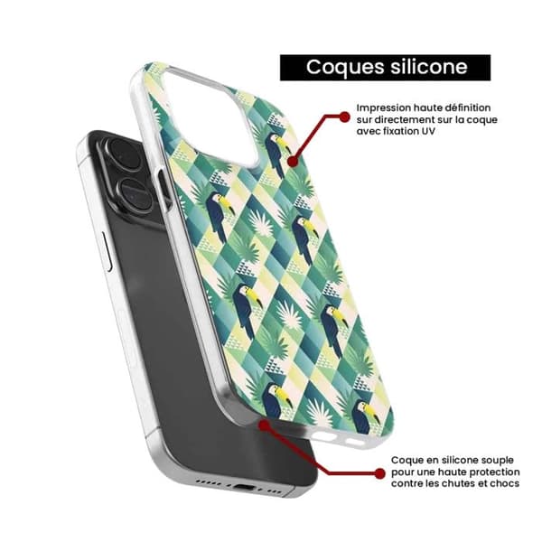 Silikonfodral - Kompatibel med Apple iPhone 13 - design toucan diamant Transparent