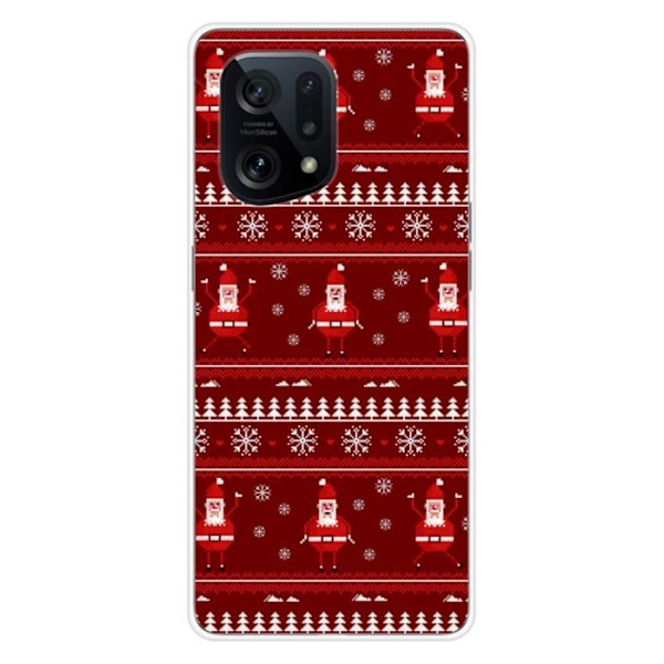 Tryckt silikonfodral Kompatibel Oppo Find X5 NO Christmas Sweater Santa Transparent