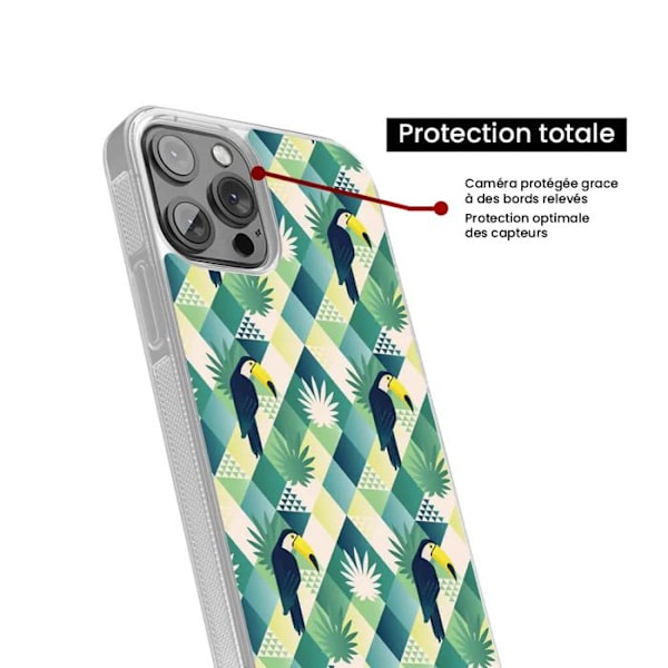 Siliconförstärkt tryckt fodral kompatibelt med Samsung Galaxy A15 Tukan diamant Transparent