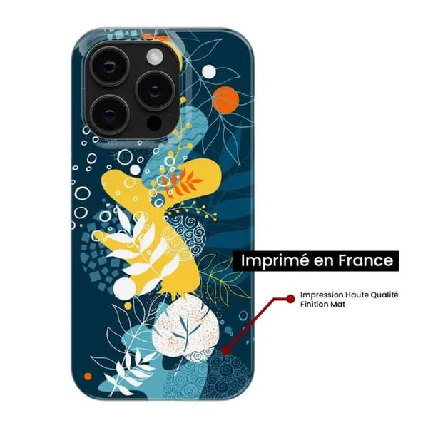 Silicone-skal - Kompatibel med Apple iPhone 15 - design havblommor Transparent