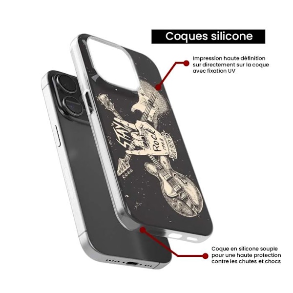 Tryckt silikonfodral som är kompatibelt med Apple iPhone X iPhone XS Stay rock Transparent