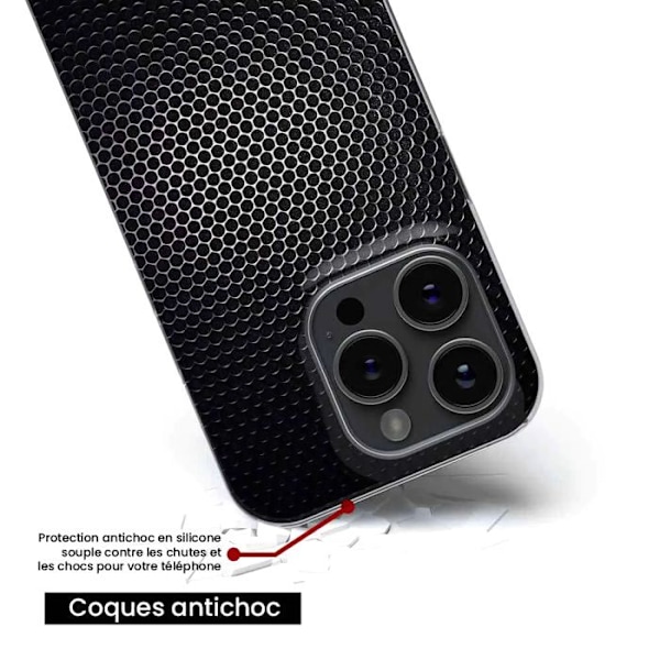 Siliconfodral - Kompatibel med Apple iPhone 14 Plus - design mörk metall Transparent