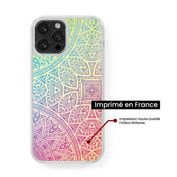 Siliconförstärkt tryckt fodral kompatibelt med Samsung Galaxy A15 Mandala Pastell Transparent
