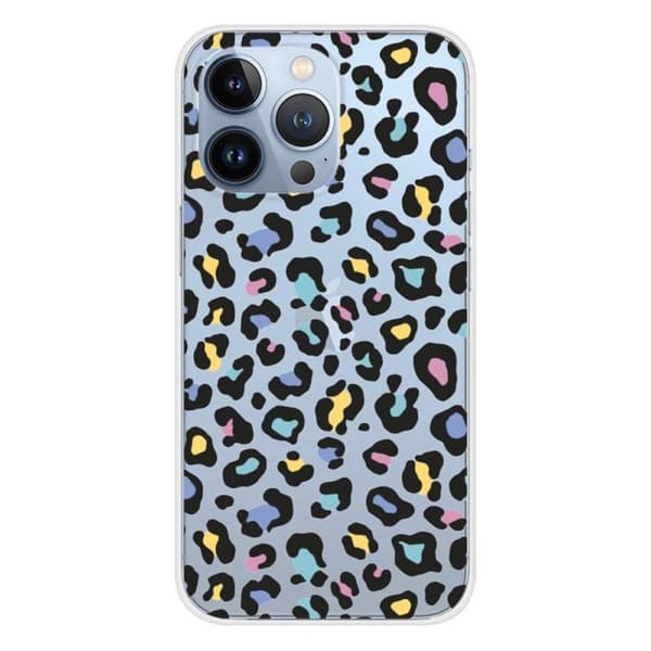 Siliconfodral - Kompatibel med Apple iPhone 13 Pro - leopardfärgad design Transparent