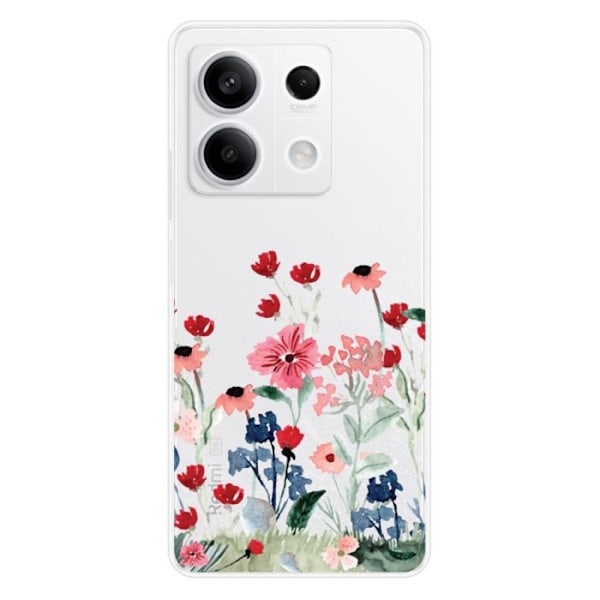 Silicone Fodral - 1001 Fodral - Xiaomi Redmi Note 13 5G - Vår i blommor - Mjuk - Transparent Transparent