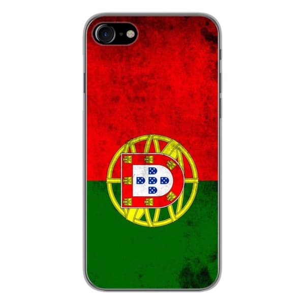 Siliconfodral kompatibelt med iPhone 8 - Portugals flagga Transparent