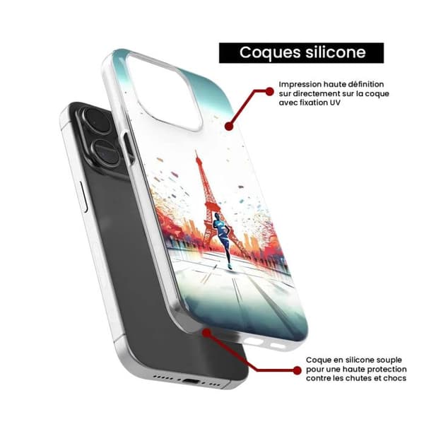 Siliconfodral - Kompatibel med Samsung Galaxy S24 FE - design med olympiska spel Transparent