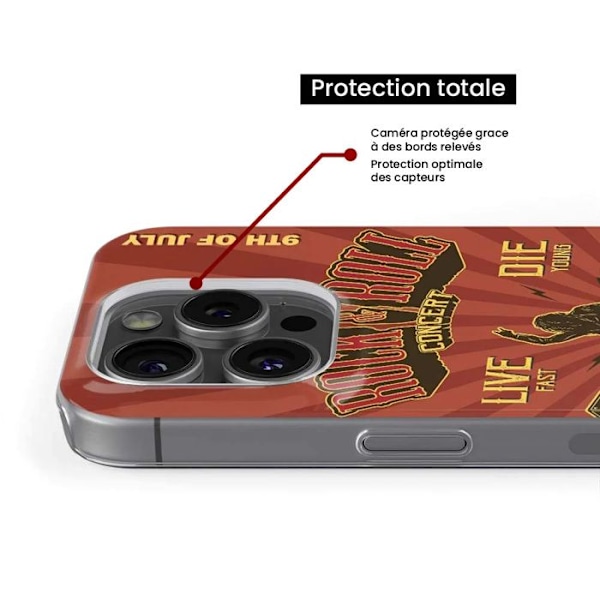 Coque Silikontryckt - 1001 Skydd - Xiaomi Redmi 14C 4G - Rock and Roll-mönster - Optimalt skydd - Flexibel Transparent