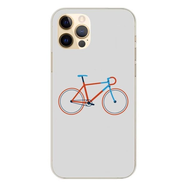 Tryckt silikonfodral som är kompatibelt med Apple iPhone 12 Pro Bike Color Hipster Transparent