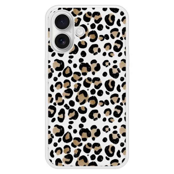 Hård silikonfodral med tryck, kompatibel med Apple iPhone 16 Plus, Leopard Transparent