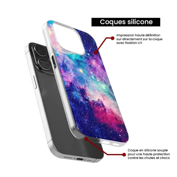 Silicone-skal med tryck kompatibel med Xiaomi 14T Pro Blå Galaxy Transparent