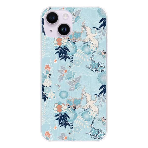 Siliconfodral - Kompatibel med Apple iPhone 14 - kimono-design Transparent