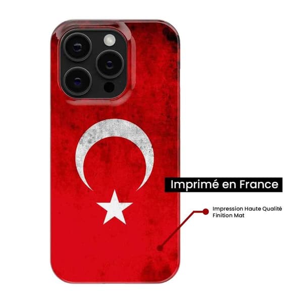 Siliconfodral - Kompatibel med Apple iPhone 15 - design med Turkiets flagga Transparent