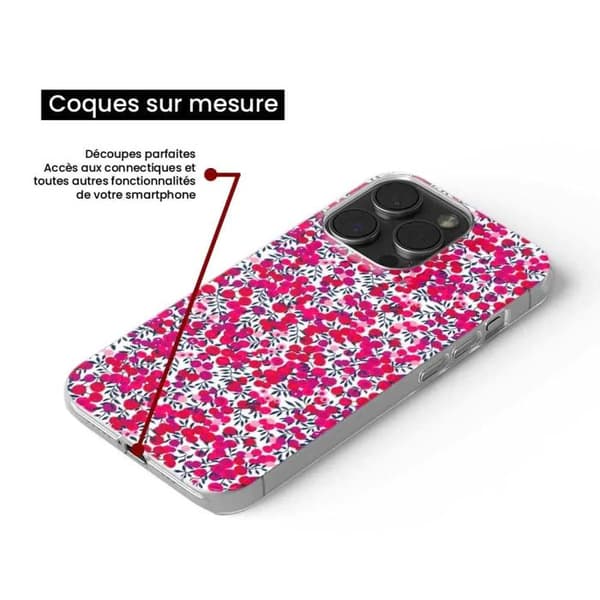 Tryckt silikonfodral kompatibelt Apple iPhone 16 Plus Liberty Wiltshire Röd Transparent