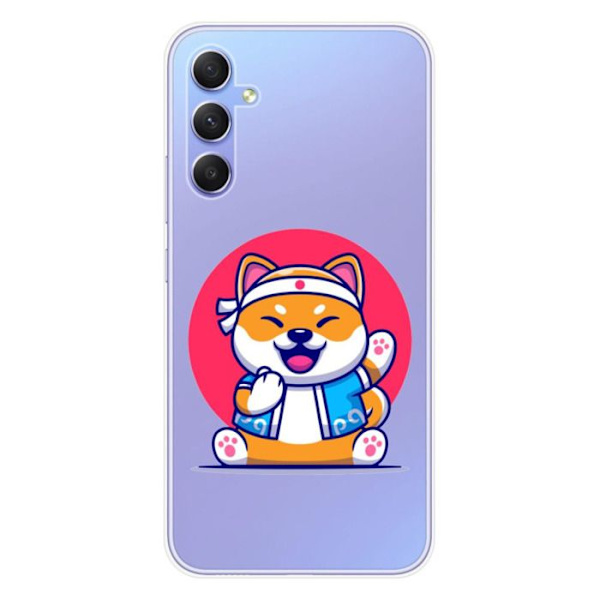 Siliconfodral - Kompatibel med Samsung Galaxy A34 5G - design shiba ninja Transparent