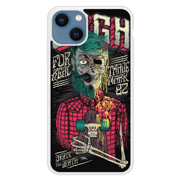 Förstärkt silikonskal med tryck kompatibelt med Apple iPhone 13 Skull Urgh Transparent