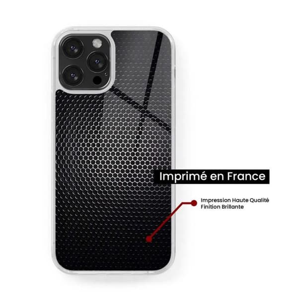 Silicone-skal i förstärkt tryck kompatibel med Apple iPhone 14 Plus Dark Metal Transparent
