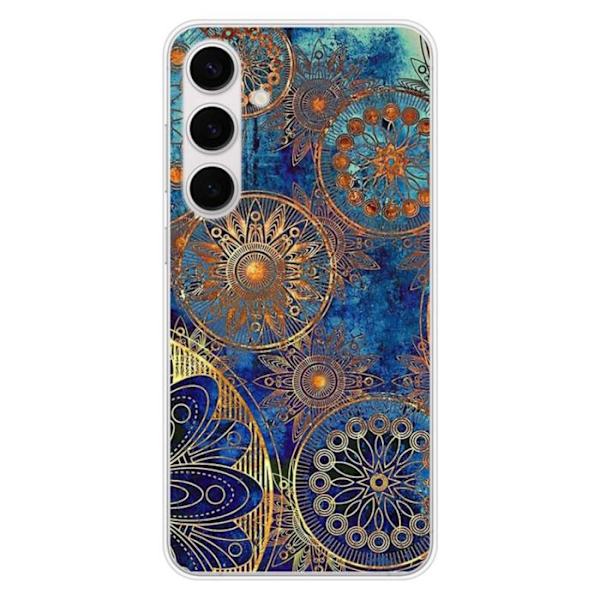 Silikonskal med tryck - 1001 skal - Samsung Galaxy S24 FE - Blå mandala - Optimal skydd - TPU Gel Transparent