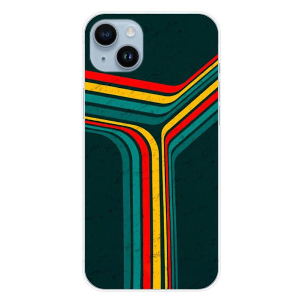 Siliconfodral - Kompatibel med Apple iPhone 14 Plus - design retro linjer Transparent