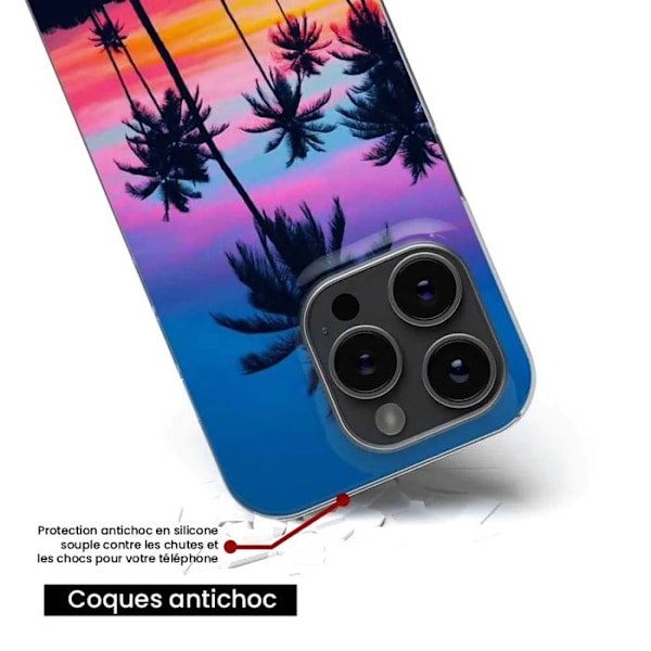 Coque Silikontryckt - 1001 Skal - Samsung Galaxy A05 - Mönster med Färgglada Palmträd - Mjuk - Transparent Transparent