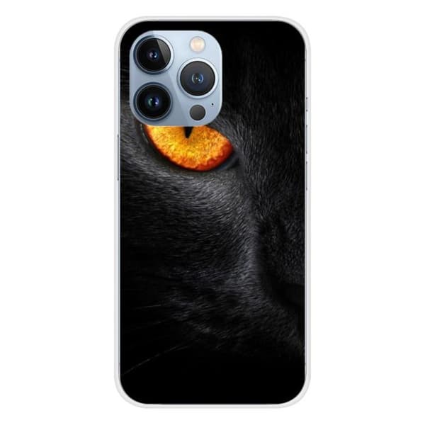 Siliconefodral - Kompatibel med Apple iPhone 13 Pro - design med panteröga Transparent