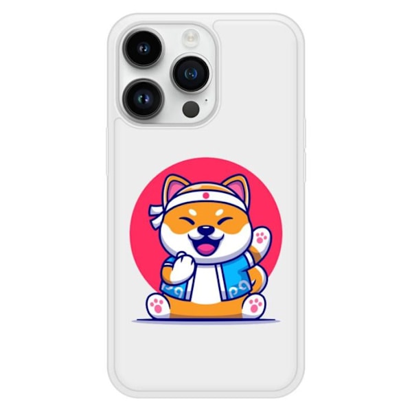 Siliconförstärkt tryckt skal kompatibelt med Apple iPhone 14 Pro Shiba ninja Transparent