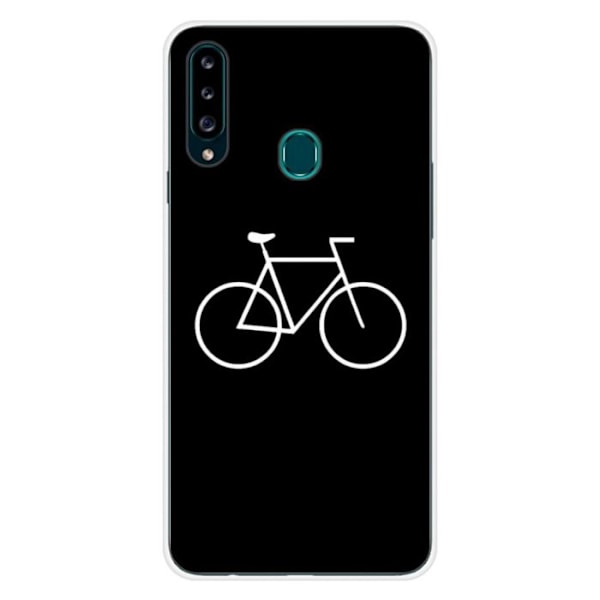 Tryckt silikonfodral som är kompatibelt med Samsung Galaxy A20s Bike Hipster Transparent