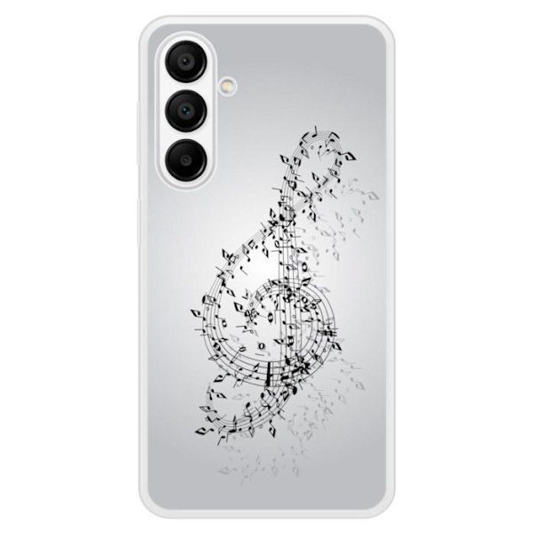 Coque i förstärkt silikon med tryck kompatibel med Samsung Galaxy A15 Noternas vals Transparent