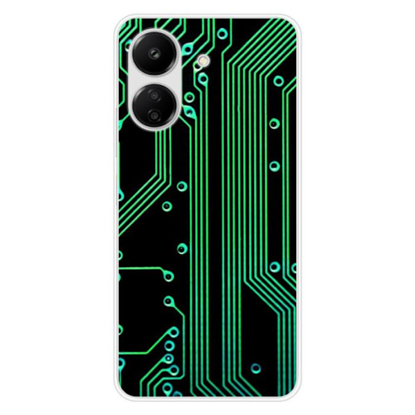 Silikonskal - Kompatibel med Xiaomi Redmi 13C 4G - design med kretsmönster geek Transparent