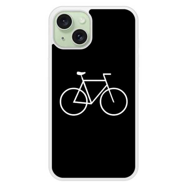 Siliconförstärkt tryckt skal kompatibelt med Apple iPhone 15 Bike Hipster Transparent