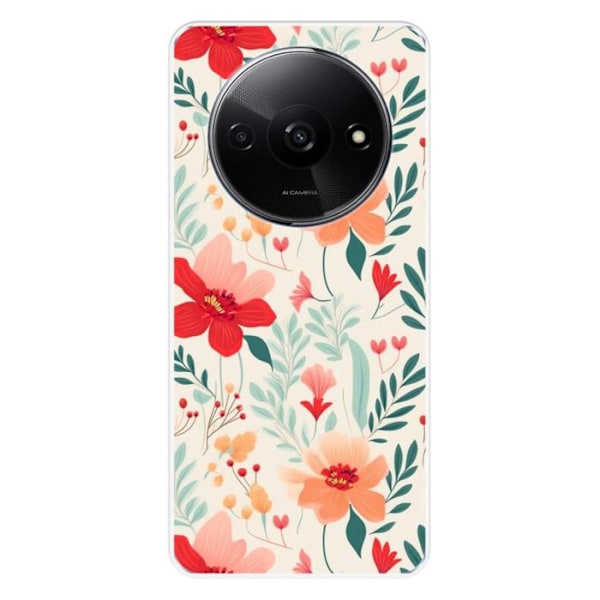 Siliconefodral med tryck - 1001 Fodral - Xiaomi Redmi A3 4G - Blommönster - Optimal skydd - Mjuk Transparent