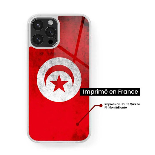 Siliconfärgad förstärkt skal kompatibel med Samsung Galaxy S22 Ultra Tunisienflagga Transparent