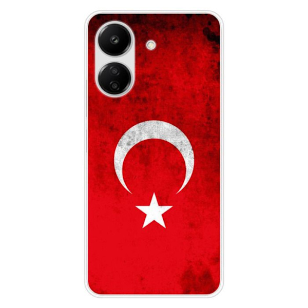 Siliconfodral - Kompatibel med Xiaomi Redmi 13C 4G - design med Turkiets flagga Transparent