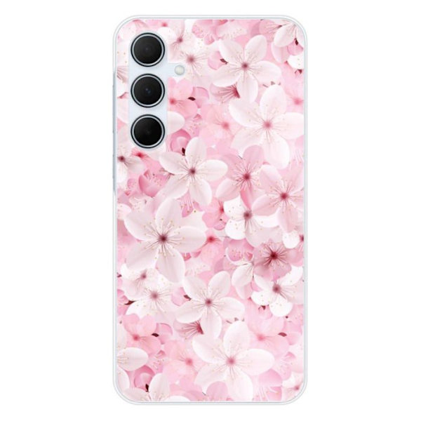 Siliconeöverdrag - Kompatibel med Samsung Galaxy A35 5G - design sakura Transparent